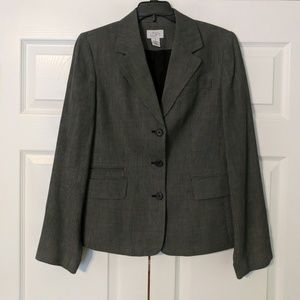 Ann Taylor Loft, black-white 3 button blazer, sz 6